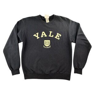 Vintage Yale University Sweatshirt Men Medium Navy Blue Champion Crewneck Fleece